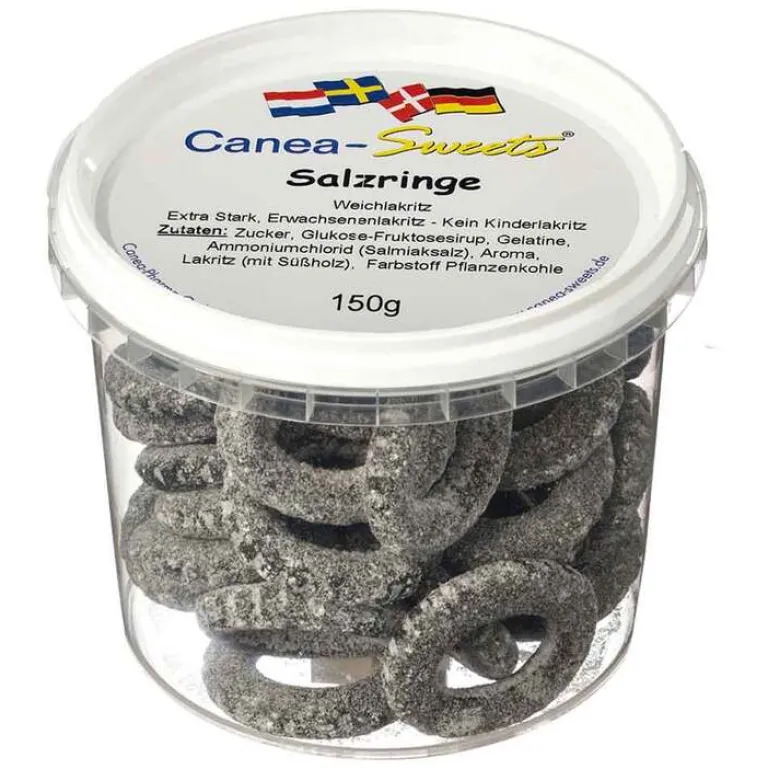 Canea-Sweets Salzringe Lakritz Bonbons, 150 g