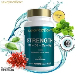 Sanomotion Strength K2 + D3 + Ca + Mg vegan Kapseln, 90 St