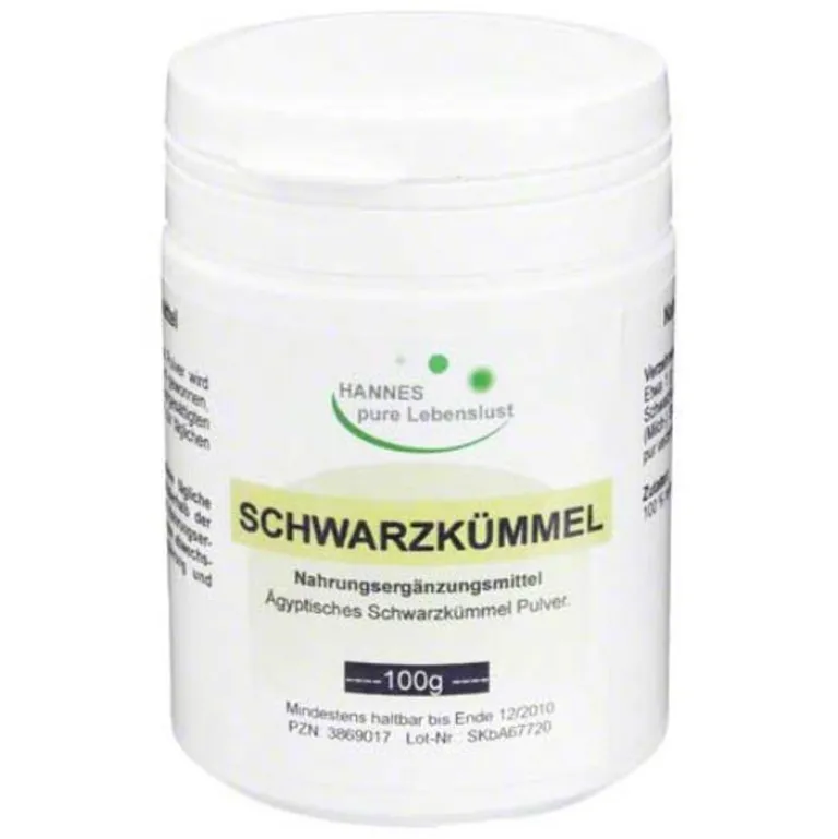Schwarzkümmel Pulver pur, 100 g Schwarzkümmelöl