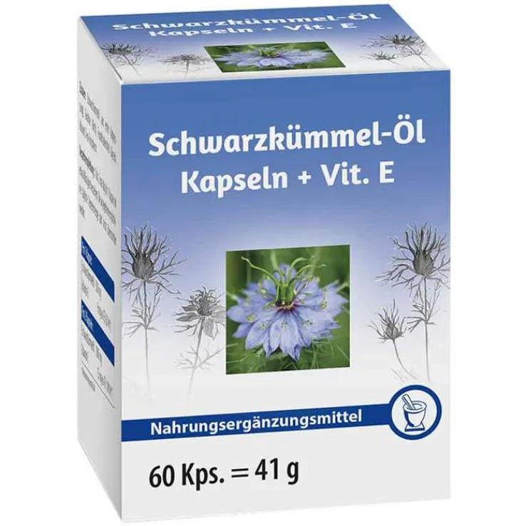 Schwarzkümmelöl + Vitamin E Kapseln, 60 St