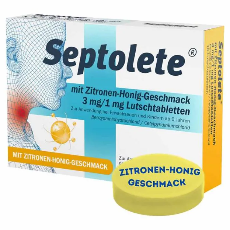 Outlet mit Zitronen-Honig-Geschmack 3 mg/1 mg Lutschtabletten, 16 St Halsschmerztabletten