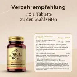 Best Solgar Folat Metafolin 400 µg Tabletten, 100 St