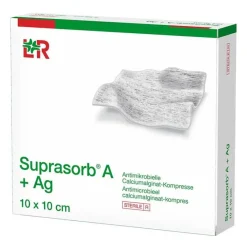Clearance A + Ag Antimik.Cal.Alginat Kompresse 10x10 cm, 10 St Sterile Kompressen
