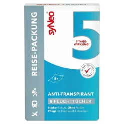 5 Antitranspirant Reise-Packung unisex Tücher, 8X2.5 ml Antitranspirant & Deo|Für Unterwegs