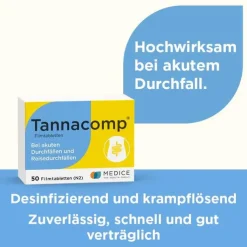 Tannacomp® Filmtabletten bei akutem Durchfall , 50 St