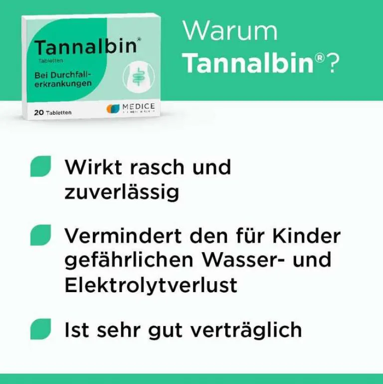 Hot Tannalbin ® Tabletten bei Durchfallerkrankungen, 20 St