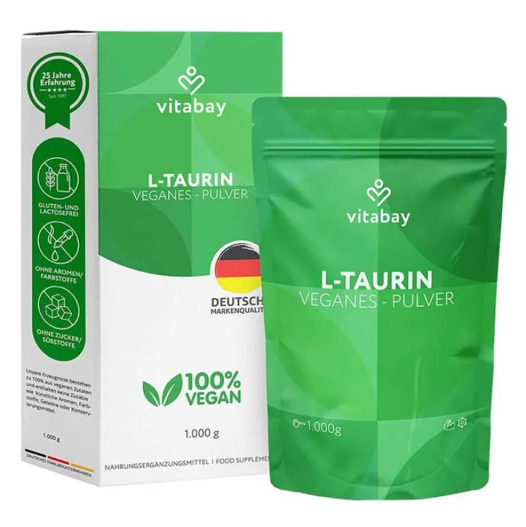Taurin Pur 6000 mg vegan Pulver, 1000 g Taurin
