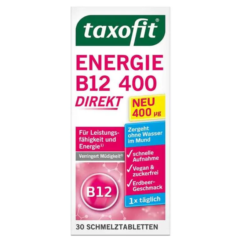 Online Energie B12 400 direkt Schmelztabletten, 30 St Vitamin B12 (Cobalamin)