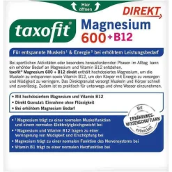 Outlet Magnesium 600 + B12 Direkt Granulat, 20 St Magnesium