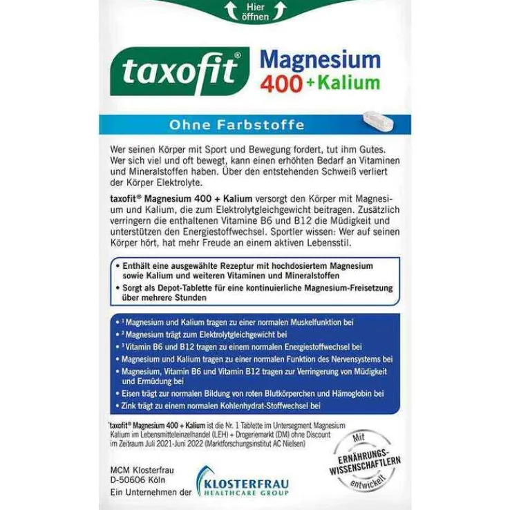 Taxofit Magnesium 400 + Kalium Depot Tabletten, 30 St
