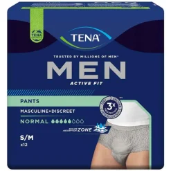 Online Tena ® MEN ACTIVE FIT Pants Normal grau S/M bei Inkontinenz, 12 St
