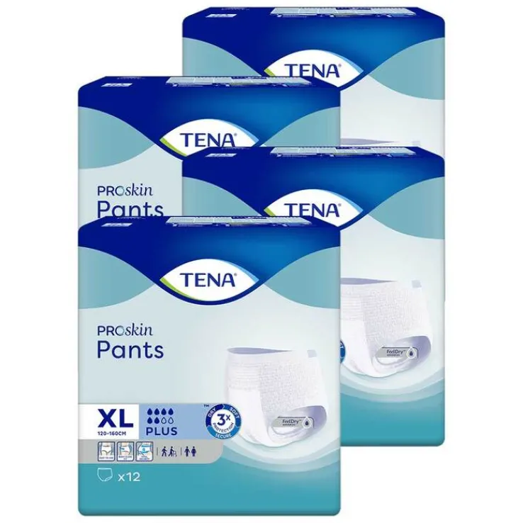 TENA Pants Plus XL Einweghosen bei Inkontinenz, 4X12 St