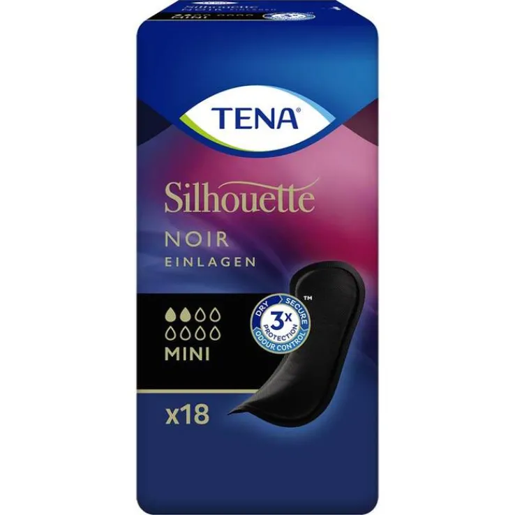 TENA® Silhouette NOIR Mini Einlagen bei Inkontinenz, 18 St
