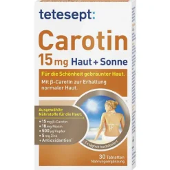 New Tetesept Carotin 15 mg Haut + Sonne Filmtabletten, 30 St
