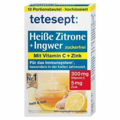 Discount Tetesept Heiße Zitrone mit Ingwer zuckerfrei Pulver, 10X3 g