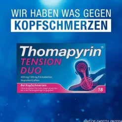Hot TENSION DUO 400 mg / 100 mg Filmtabletten, 18 St Zahnschmerztabletten|Kopfschmerztabletten