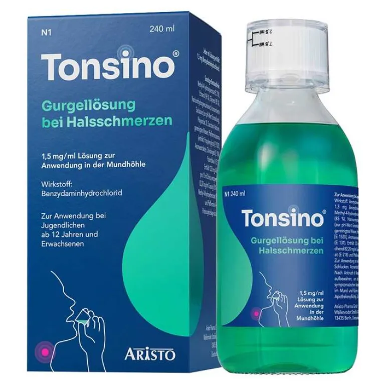Outlet Gurgellösung bei Halsschmerzen, 240 ml Mundspüllösung|Halsschmerztabletten