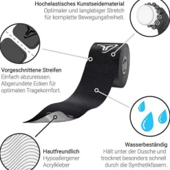 Best Truetape Athlete Edition Precut schwarz, 1 St Kinesio Tape