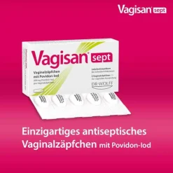 New sept Vaginalzäpfchen mit Povidon-Iod, 5 St Scheidenpilz Medikamente