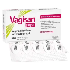 Vagisan sept Vaginalzäpfchen mit Povidon-Iod, 10 St