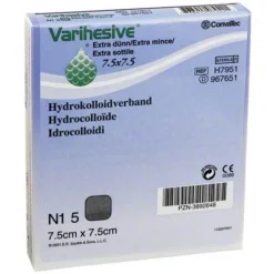 Varihesive extra dünn 7,5x7,5 cm Hkv hydroaktiv, 5 St