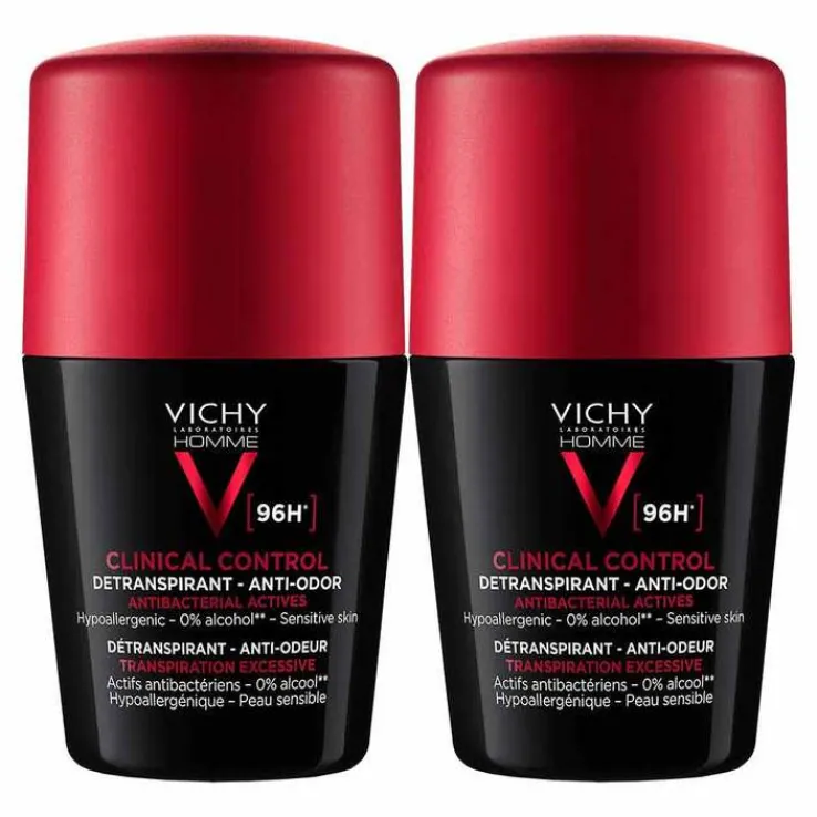 Vichy Homme Deo Clinical Control 96h Roll-on, 2X50 ml