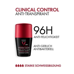 Clearance Homme Deo Clinical Control 96h Roll-on, 50 ml Antitranspirant & Deo