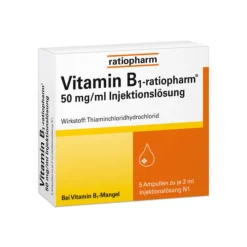 Discount Vitamin B1 50mg / ml Injektionslösung Ampullen, 5X2 ml Vitamin B1 (Thiamin)