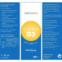 Hot Vitamin D3 2000 I.E. Mediakos Vital Spray, 20 ml