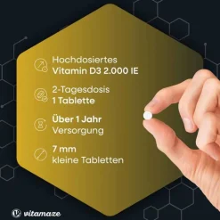 Vitamin D3 2.000 I.E. vegetarisch Tabletten, 240 St Vitamin D (Colecalciferol)