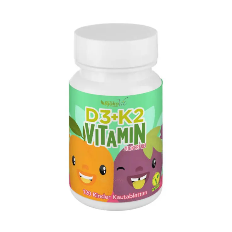 Vitamin D3 + K2 Kinder Kautabletten vegan, 120 St