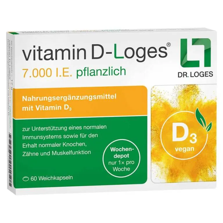 Clearance Dr. Loges Vitamin D-Loges 7.000 I.E. pflanzlich Wochendepot, 60 St