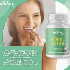 New Vitabay Vitamin E 600 I.E. Depot vegan hochdosiert Weichk., 200 St