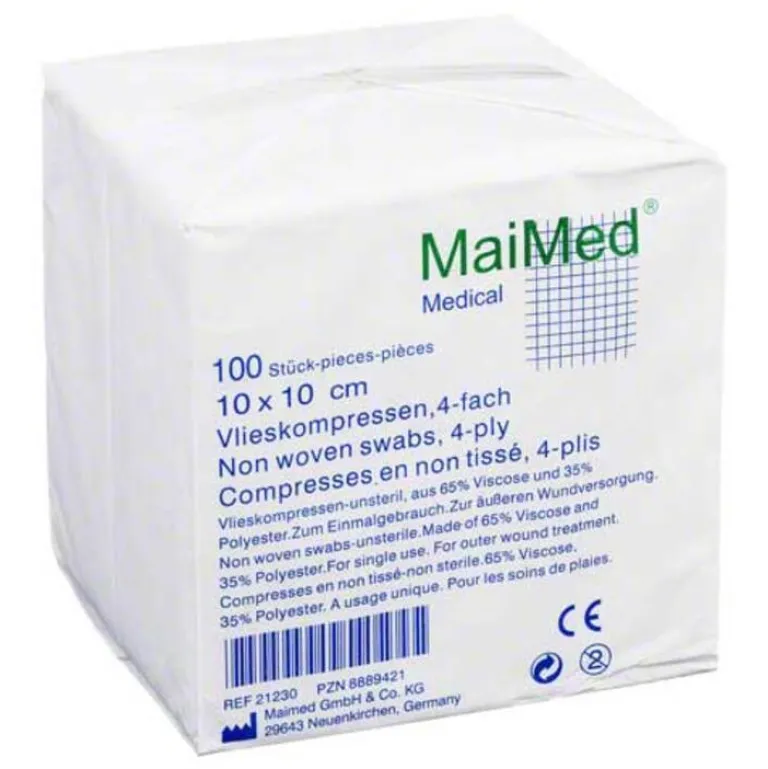 Online Vlieskompressen 10x10 cm unsteril, 100 St Sterile Kompressen