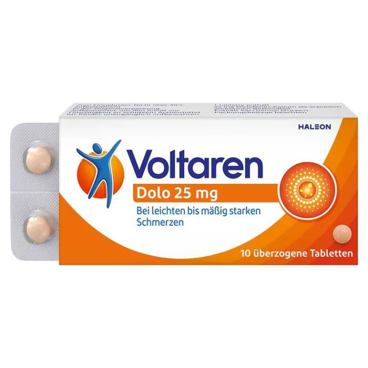 Voltaren Dolo 25mg Tabletten, Schmerztabletten gegen Rückenschmerzen, 10 St
