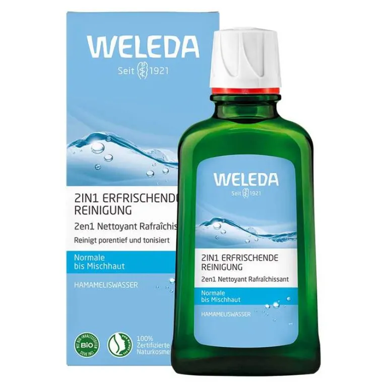 New Weleda Erfrischende 2in1 Reinigung Milch, 100 ml
