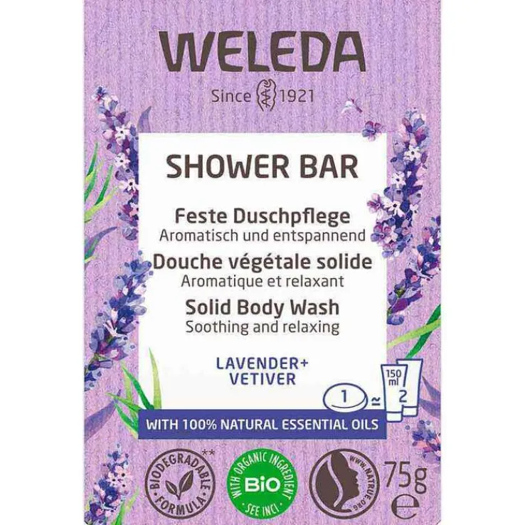 Weleda feste Duschpflege Lavender + Vetiver, 75 g