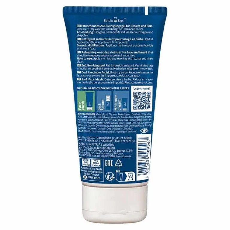 Sale Weleda For Men 2in1 Face Wash, 100 ml