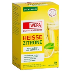 Sale Wepa heiße Zitrone + Vitamin C + Calcium zuckerfrei Pulver, 10X10 g