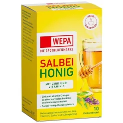 Clearance Salbei + Honig + Vitamin C + Zink Pulver, 10X10 g Vitamin C (Ascorbinsäure)