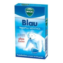 WICK BLAU Menthol Bonbons ohne Zucker Clickbox, 46 g
