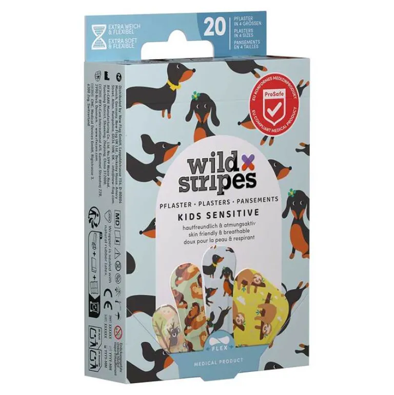 Best Wild Stripes Kids sensitiv Animal Fun Pflaster, 20 St