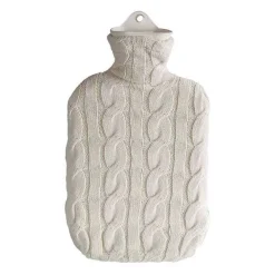Outlet Wärmflasche 2 l Zopfmuster Natur Oekot.Strickb., 1 St Wärmflasche