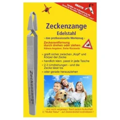 Zeckenzange Chirurgenstahl geriffelt, 1 St