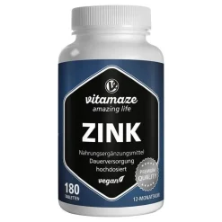 Online Zink 25 mg hochdosiert vegan Tabletten, 180 St Zink
