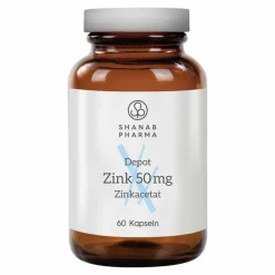 Zink 50 mg Zinkacetat depot Shanab Kapseln, 60 St
