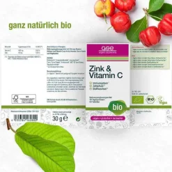 Online Zink + Vitamin C Complex Bio Phyto Vitamins Tabletten , 60 St Zink|Vitamin C (Ascorbinsäure)