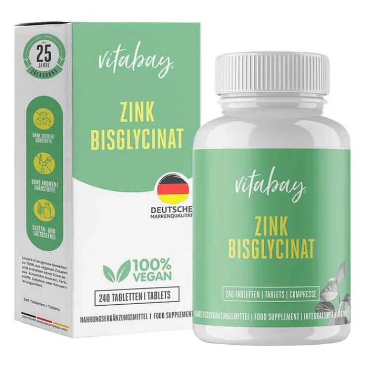 Zink Bisglycinat 25 mg hochdosiert Tabletten, 240 St