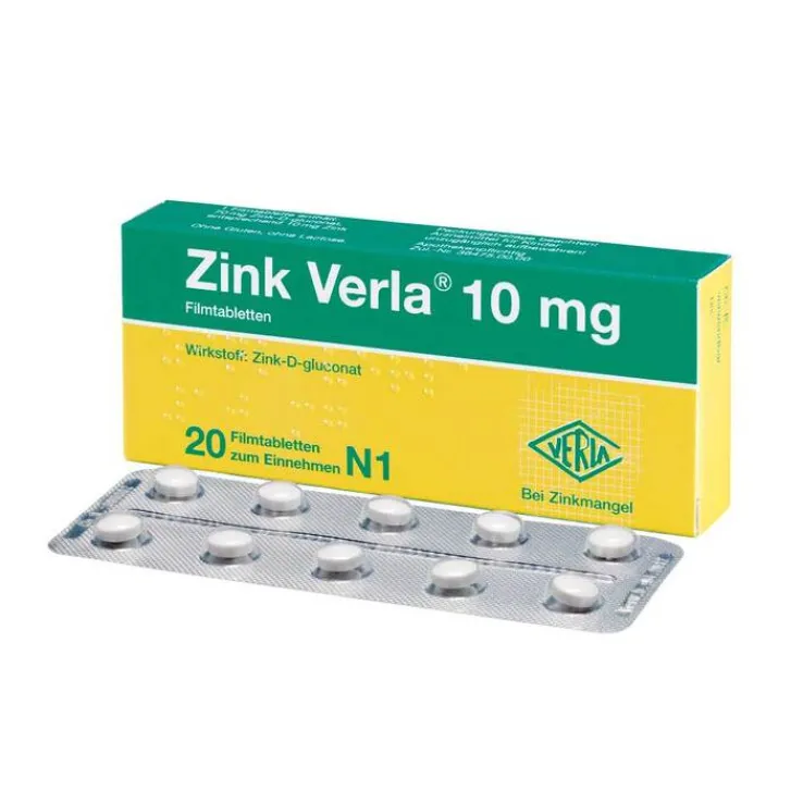 Zink Verla® 10 mg Filmtabletten, 20 St