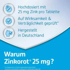 Outlet Zinkorot ® 25 mg hochdosierte Zink Tabletten, 50 St